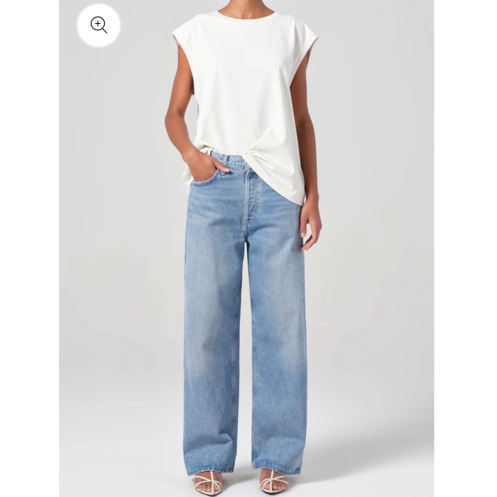 Agolde Low Slung Baggy Women's Light Wash Straight Leg Jeans in Fusion